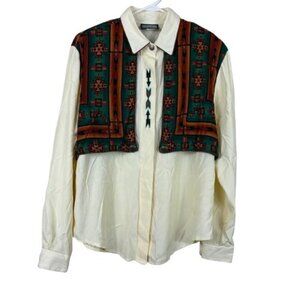 Vintage 80’s/90s RoughRider by Circle T Western Rodeo Shirt Size Large